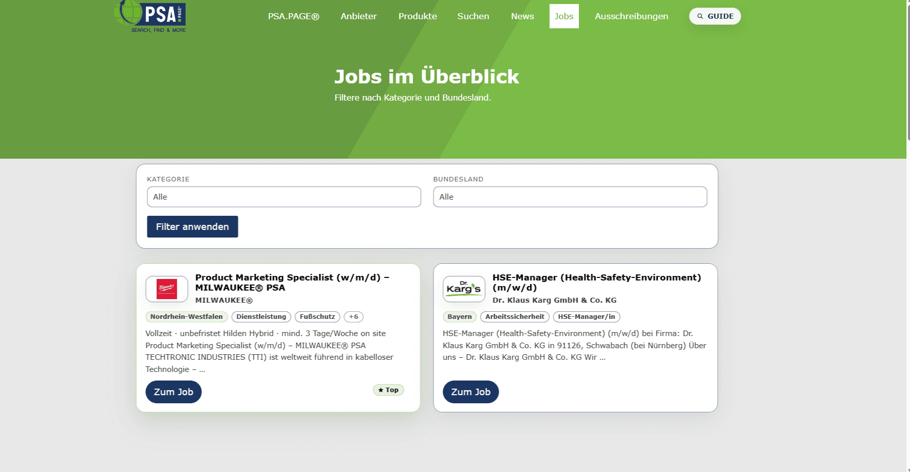 PSA.PAGE® Screenshot