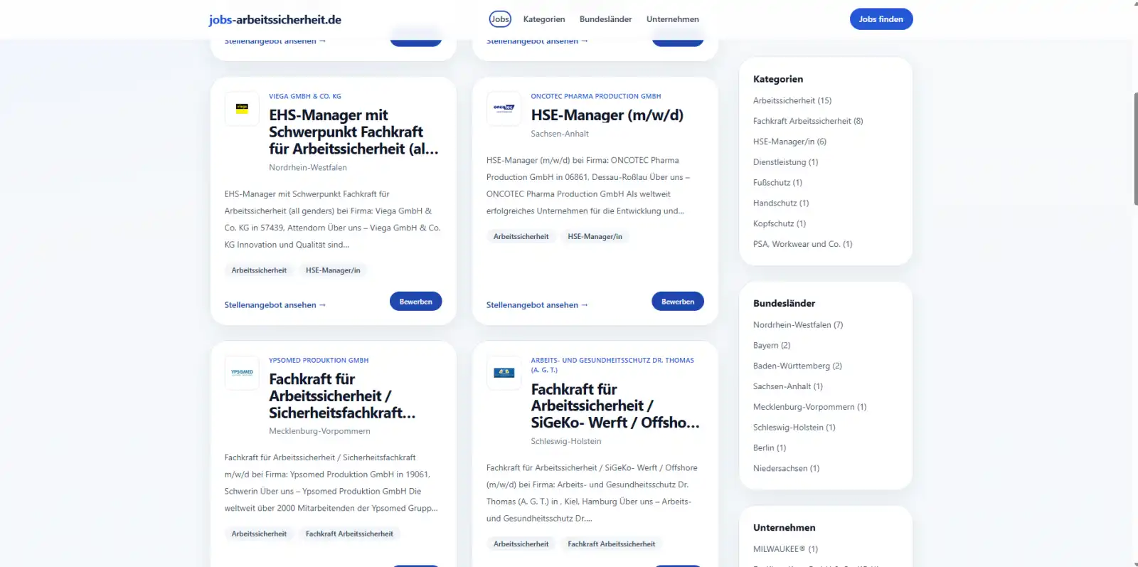 jobs-arbeitssicherheit.de Jobkarten